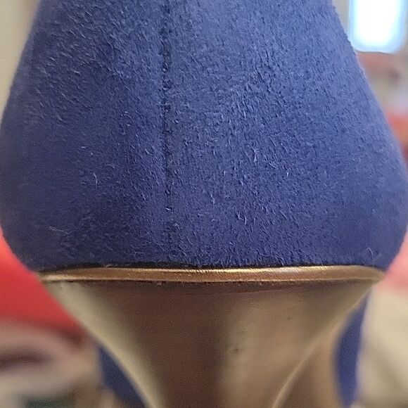 Ralph Lauren Blue Suede 4 In Classic Heels - Picture 7 of 7